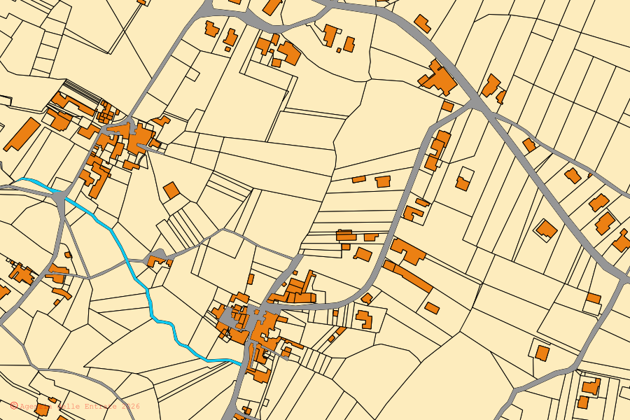 Mappa catastale del centro di Faicchio: particelle e fabbricati, cartografia Agenzia delle Entrate