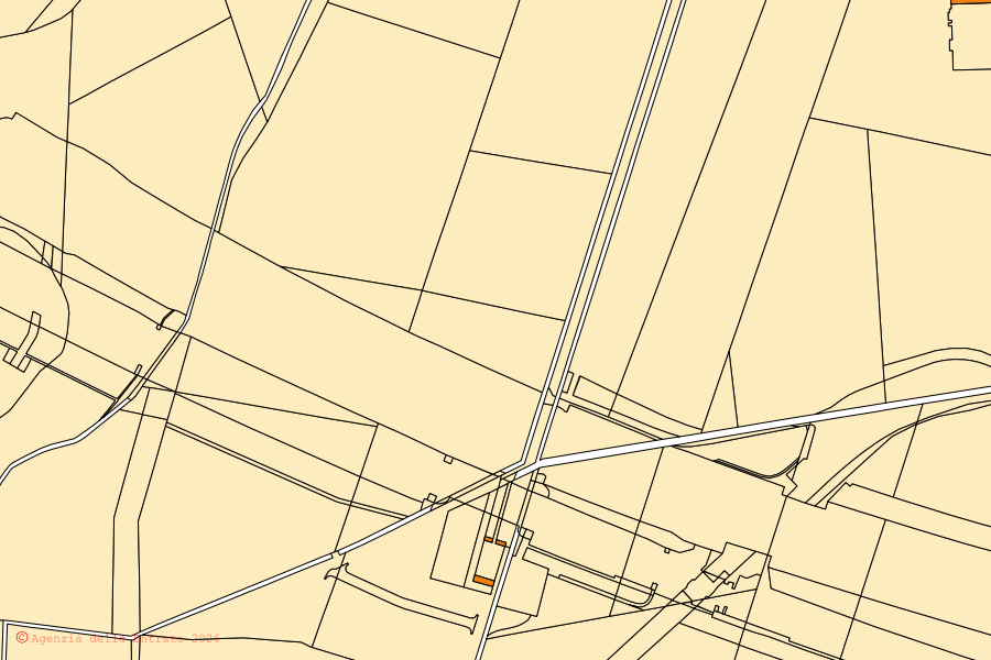 Mappa catastale del centro di Fara Olivana con Sola: particelle e fabbricati, cartografia Agenzia delle Entrate