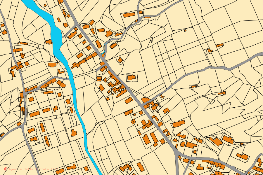 Mappa catastale del centro di Farra di Soligo: particelle e fabbricati, cartografia Agenzia delle Entrate