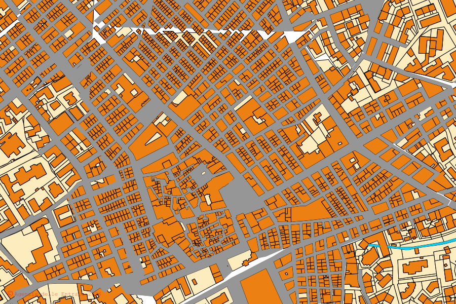 Mappa catastale del centro di Fasano: particelle e fabbricati, cartografia Agenzia delle Entrate