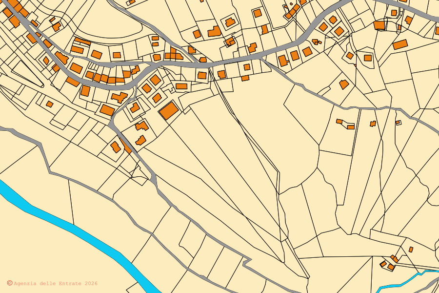 Mappa catastale del centro di Felitto: particelle e fabbricati, cartografia Agenzia delle Entrate