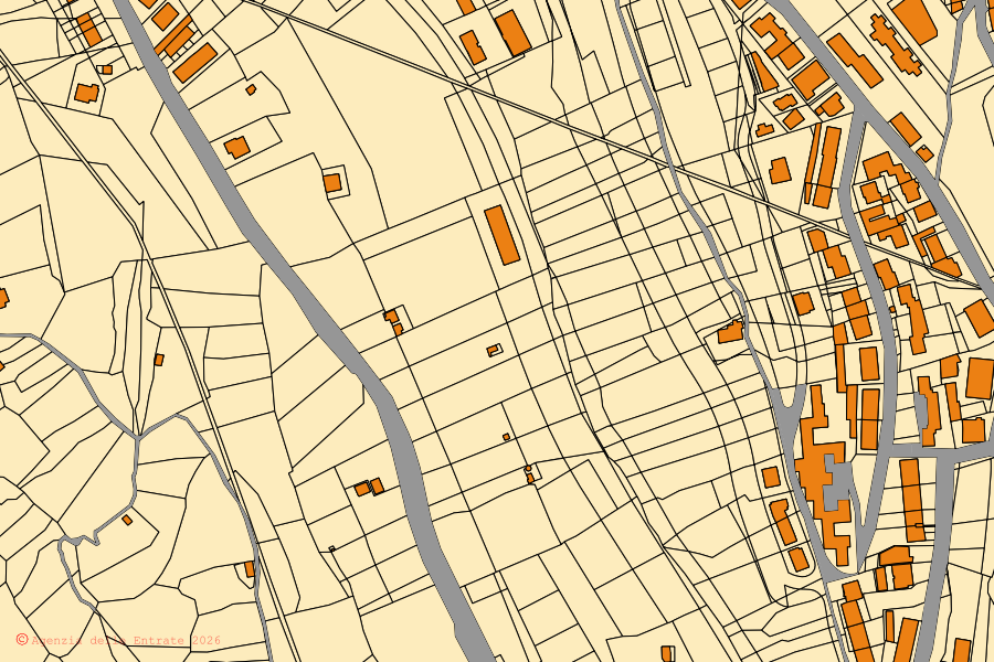 Mappa catastale del centro di Ferrandina: particelle e fabbricati, cartografia Agenzia delle Entrate