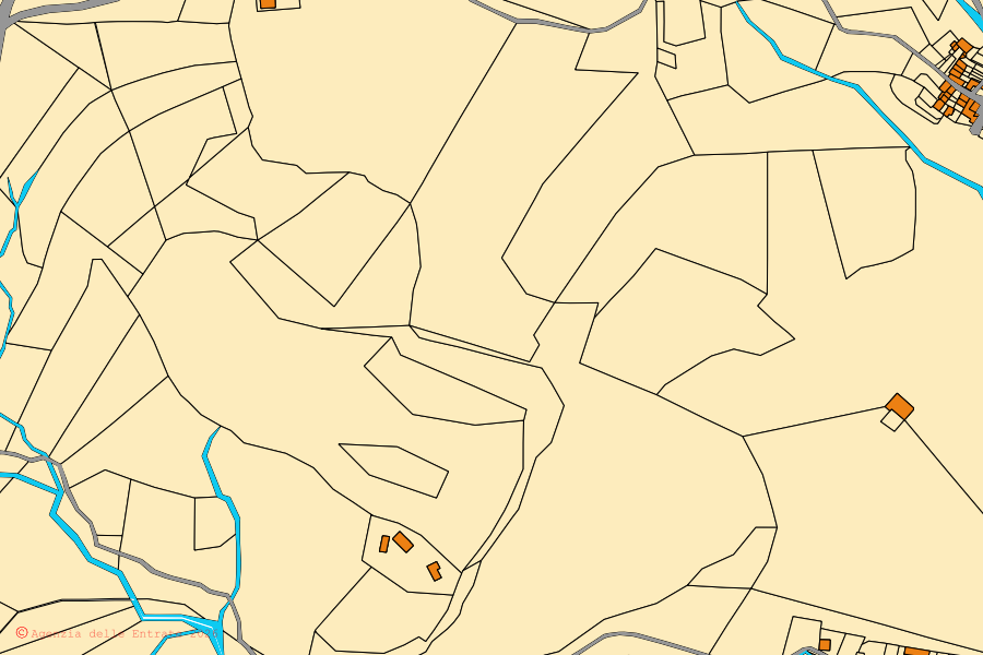 Mappa catastale del centro di Ferrara di Monte Baldo: particelle e fabbricati, cartografia Agenzia delle Entrate