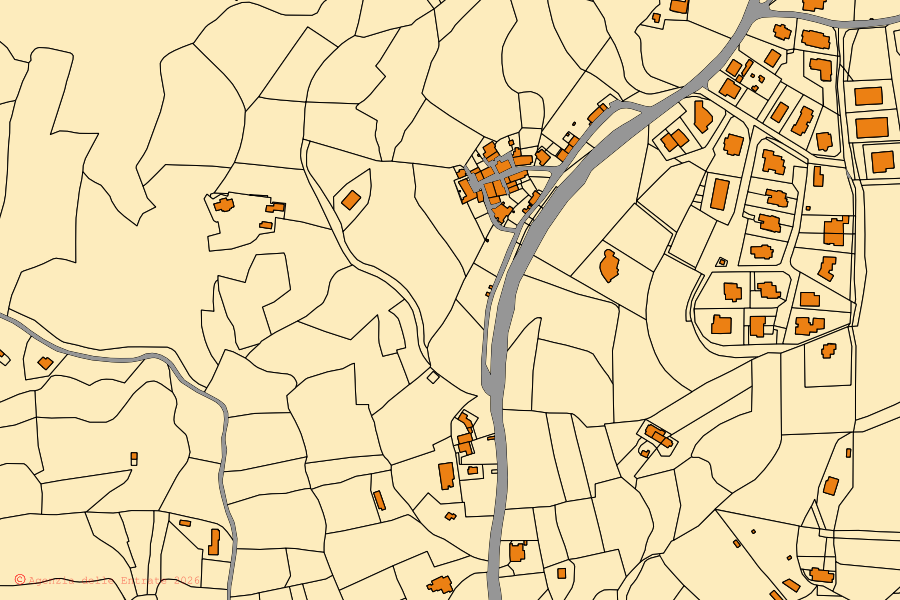 Mappa catastale del centro di Ficulle: particelle e fabbricati, cartografia Agenzia delle Entrate
