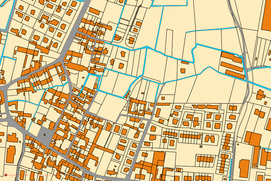Mappa catastale del centro di Fiesse: particelle e fabbricati, cartografia Agenzia delle Entrate