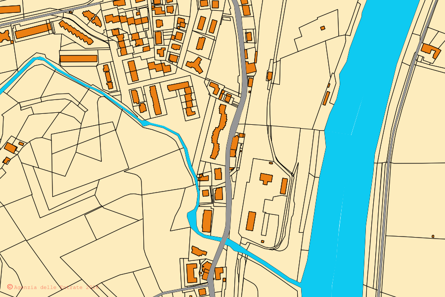 Mappa catastale del centro di Figline e Incisa Valdarno: particelle e fabbricati, cartografia Agenzia delle Entrate