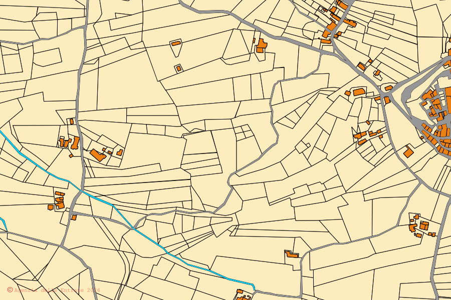 Mappa catastale del centro di Filetto: particelle e fabbricati, cartografia Agenzia delle Entrate