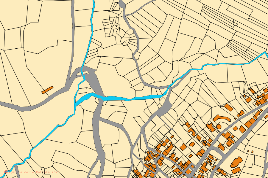Mappa catastale del centro di Filiano: particelle e fabbricati, cartografia Agenzia delle Entrate