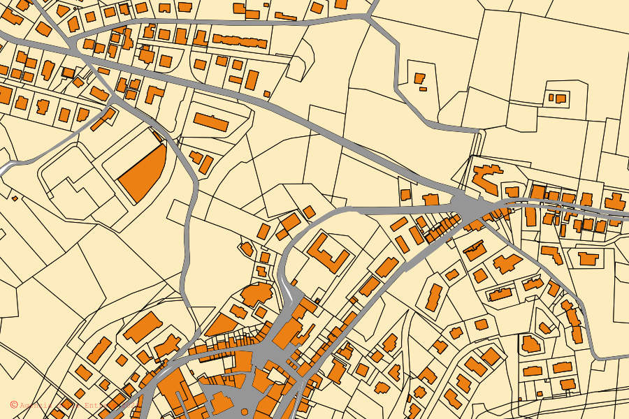 Mappa catastale del centro di Filottrano: particelle e fabbricati, cartografia Agenzia delle Entrate