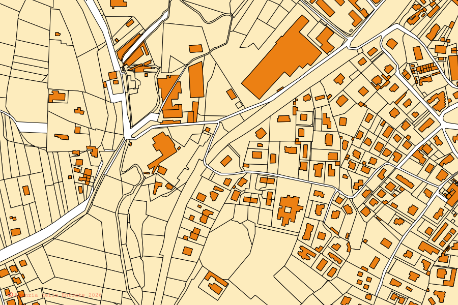 Mappa catastale del centro di Fino Mornasco: particelle e fabbricati, cartografia Agenzia delle Entrate