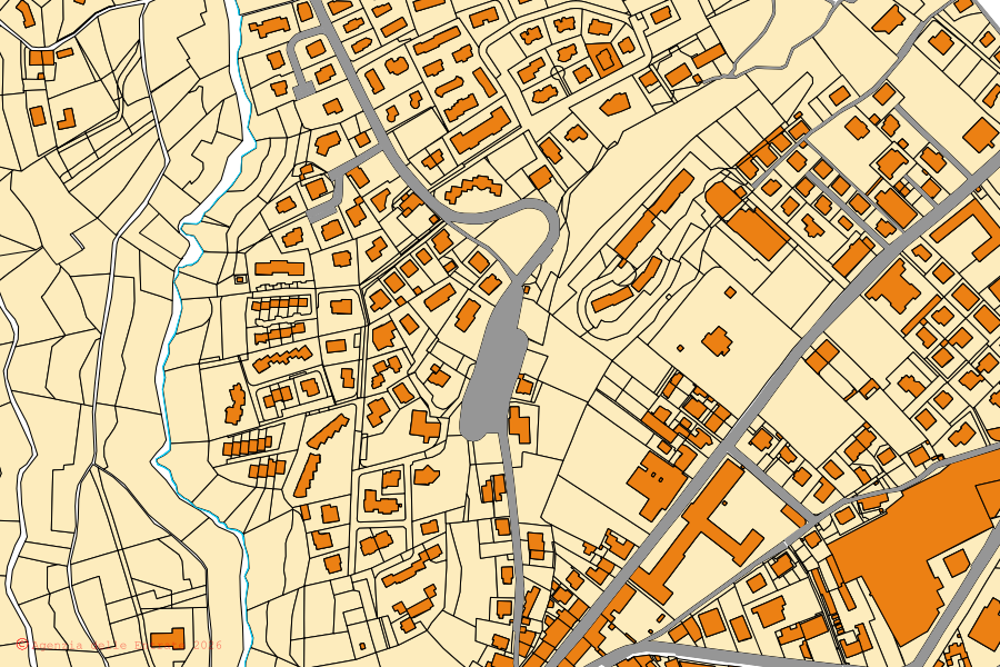 Mappa catastale del centro di Fiorano al Serio: particelle e fabbricati, cartografia Agenzia delle Entrate