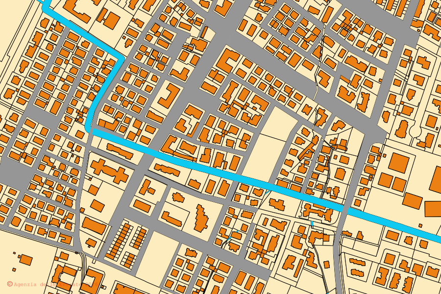 Mappa catastale del centro di Fiorenzuola d'Arda: particelle e fabbricati, cartografia Agenzia delle Entrate