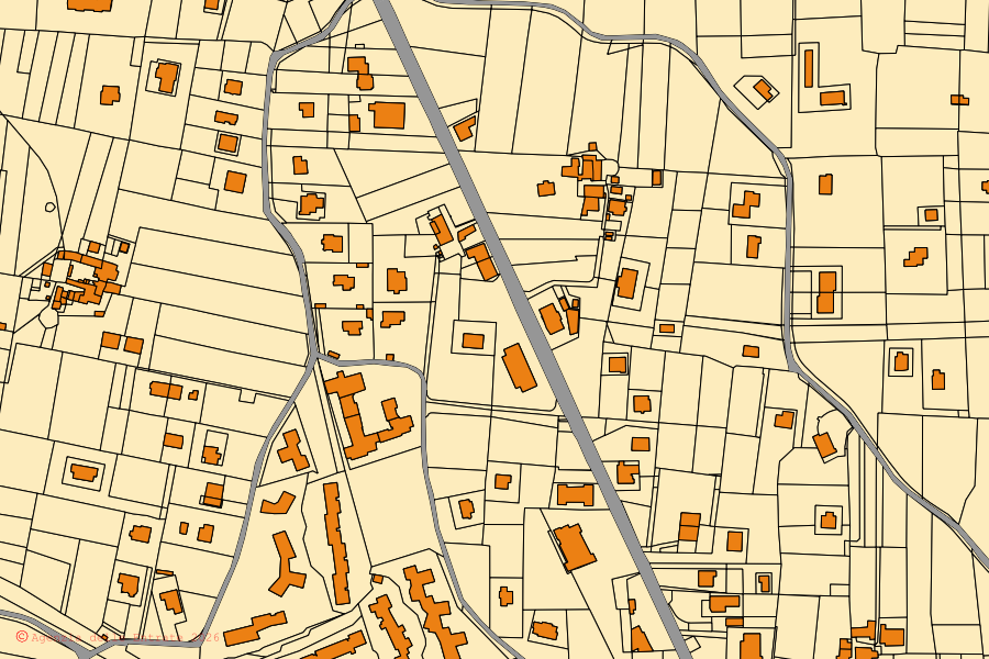 Mappa catastale del centro di Fisciano: particelle e fabbricati, cartografia Agenzia delle Entrate