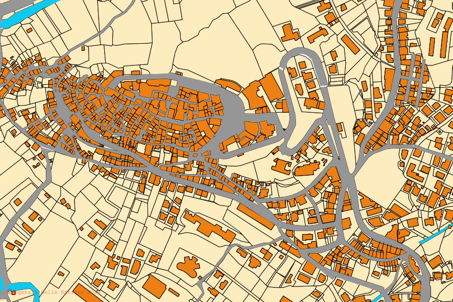 Mappa catastale del centro di Fiuggi: particelle e fabbricati, cartografia Agenzia delle Entrate