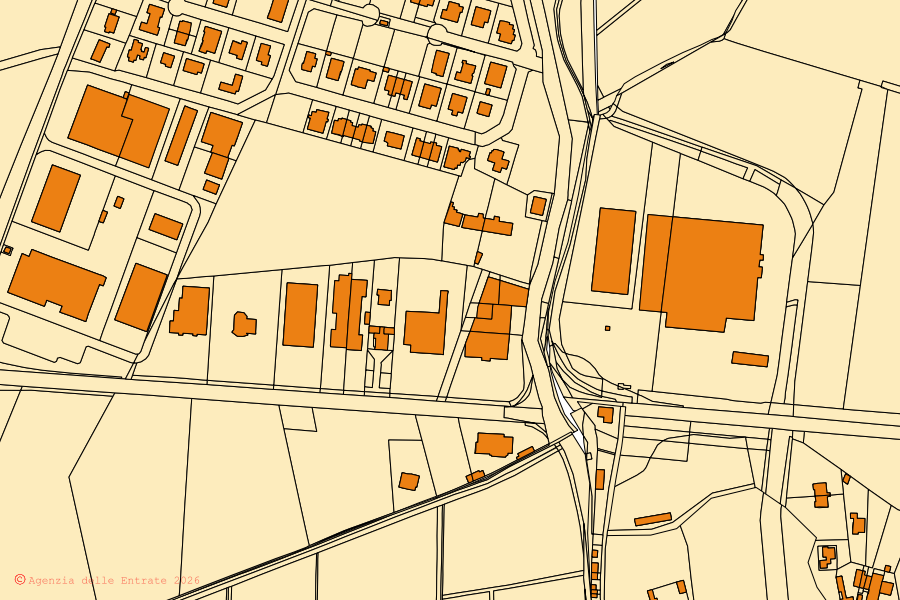Mappa catastale del centro di Fiumicello Villa Vicentina: particelle e fabbricati, cartografia Agenzia delle Entrate