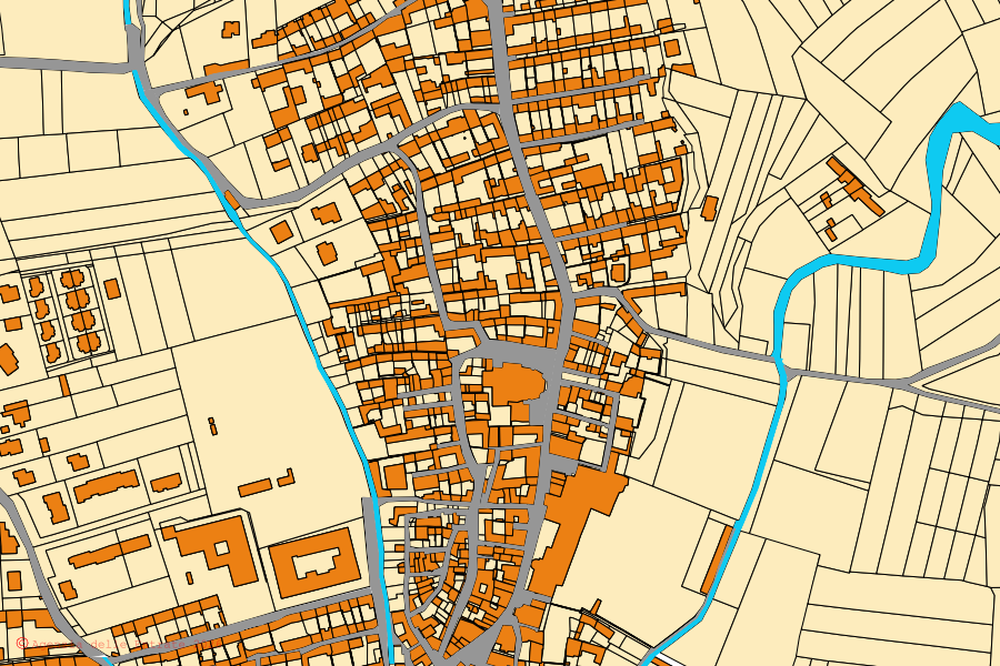 Mappa catastale del centro di Foglizzo: particelle e fabbricati, cartografia Agenzia delle Entrate