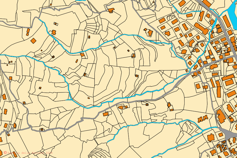 Mappa catastale del centro di Follo: particelle e fabbricati, cartografia Agenzia delle Entrate