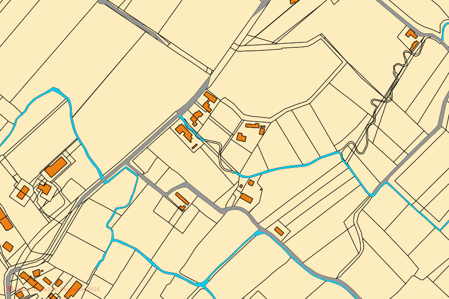 Mappa catastale del centro di Fontanelle: particelle e fabbricati, cartografia Agenzia delle Entrate