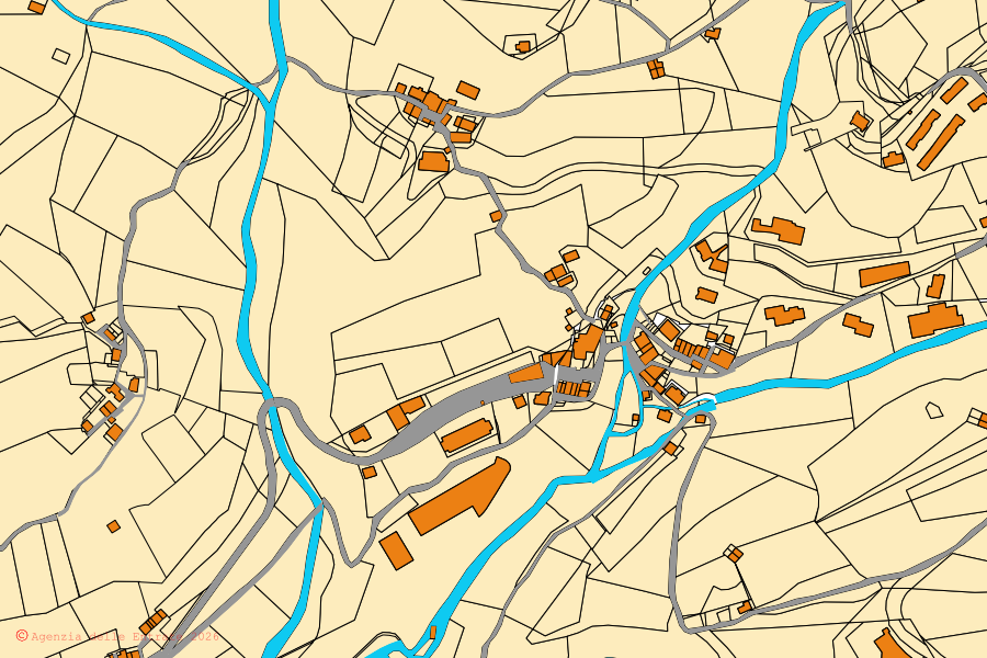 Mappa catastale del centro di Foppolo: particelle e fabbricati, cartografia Agenzia delle Entrate