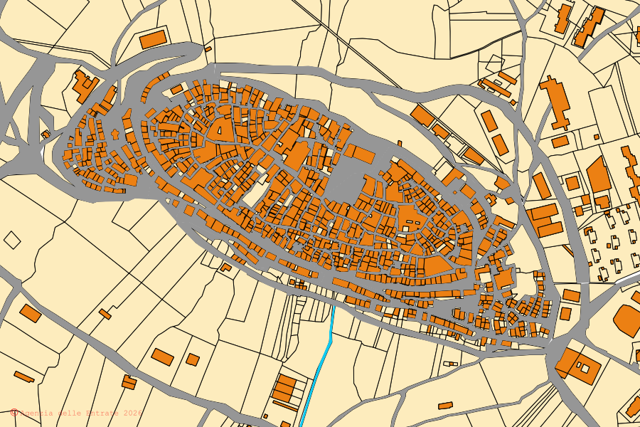 Mappa catastale del centro di Forenza: particelle e fabbricati, cartografia Agenzia delle Entrate