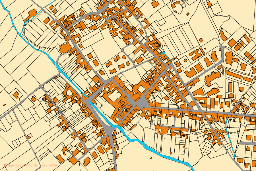 Mappa catastale del centro di Formicola: particelle e fabbricati, cartografia Agenzia delle Entrate