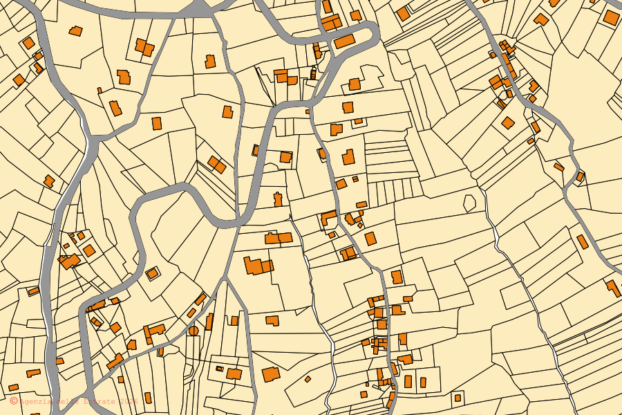 Mappa catastale del centro di Fornelli: particelle e fabbricati, cartografia Agenzia delle Entrate
