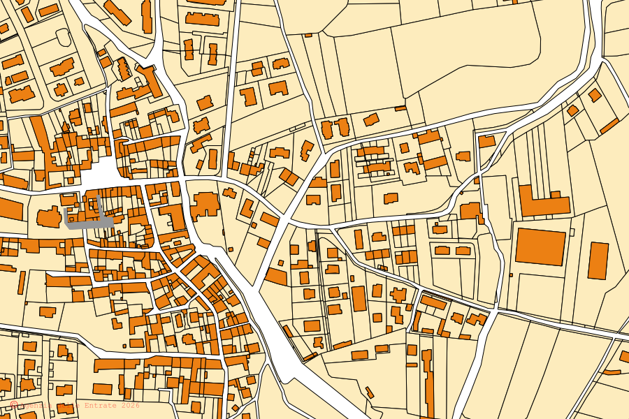 Mappa catastale del centro di Fornovo San Giovanni: particelle e fabbricati, cartografia Agenzia delle Entrate