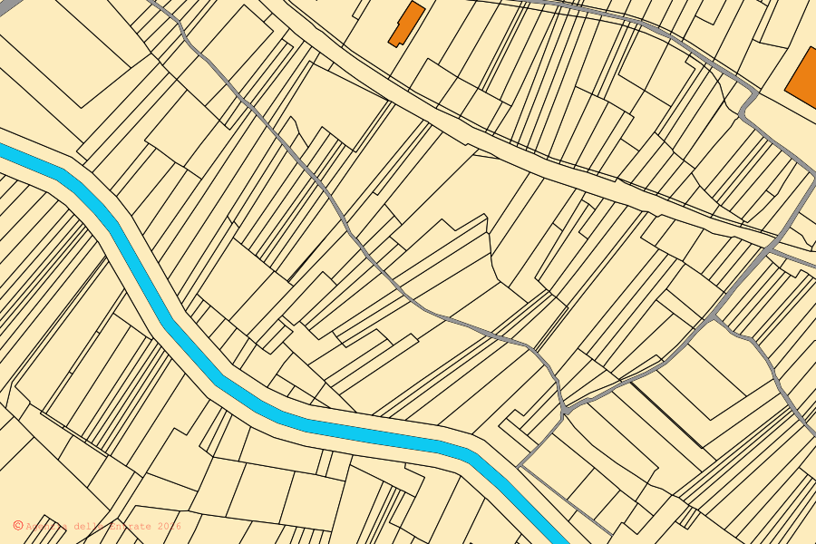 Mappa catastale del centro di Fossa: particelle e fabbricati, cartografia Agenzia delle Entrate