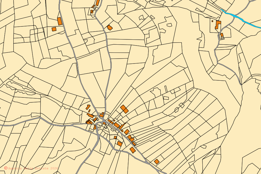 Mappa catastale del centro di Foza: particelle e fabbricati, cartografia Agenzia delle Entrate
