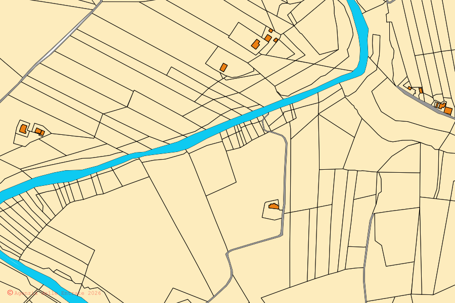 Mappa catastale del centro di Francavilla d'Ete: particelle e fabbricati, cartografia Agenzia delle Entrate