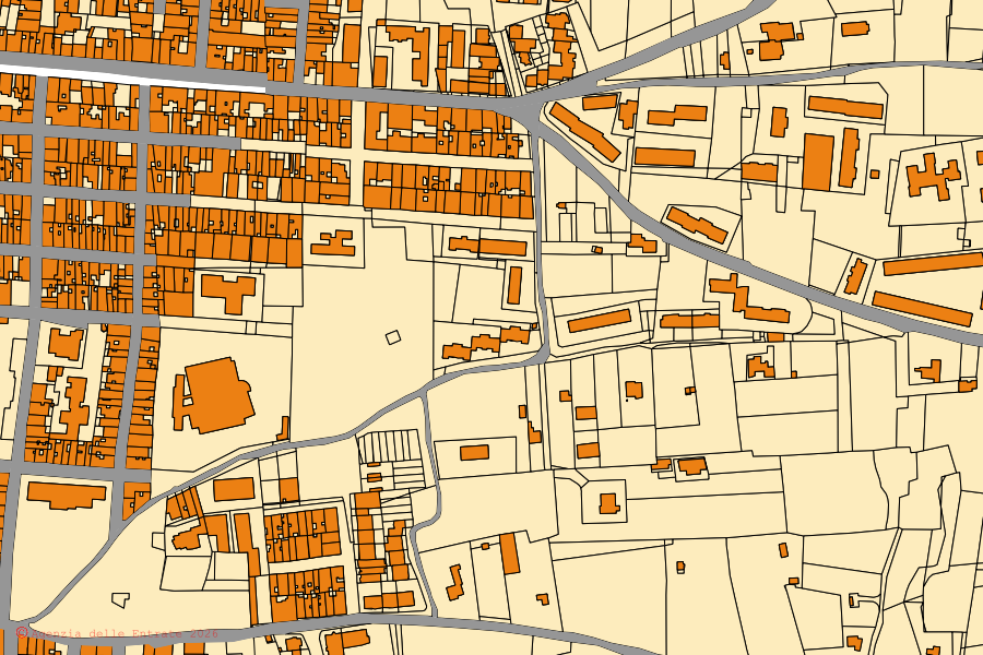 Mappa catastale del centro di Francavilla Fontana: particelle e fabbricati, cartografia Agenzia delle Entrate