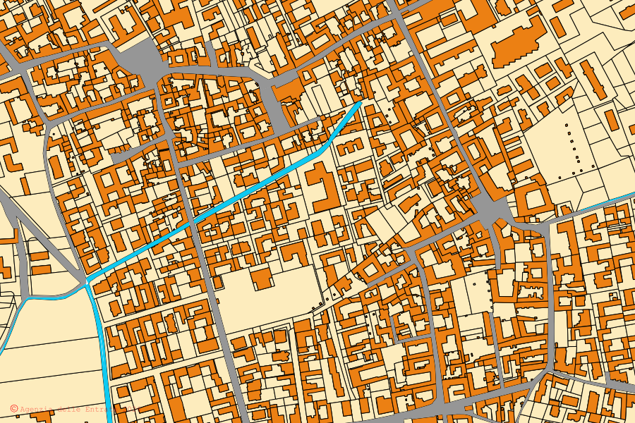 Mappa catastale del centro di Frattaminore: particelle e fabbricati, cartografia Agenzia delle Entrate