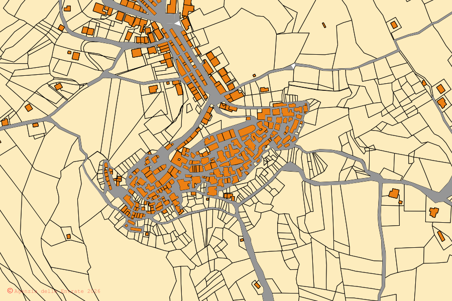 Mappa catastale del centro di Fresagrandinaria: particelle e fabbricati, cartografia Agenzia delle Entrate