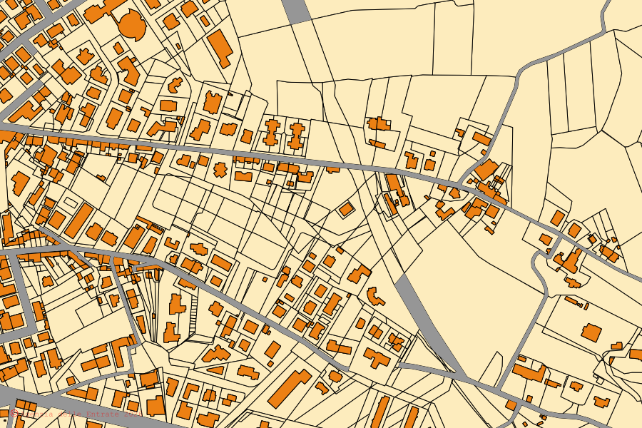 Mappa catastale del centro di Fucecchio: particelle e fabbricati, cartografia Agenzia delle Entrate