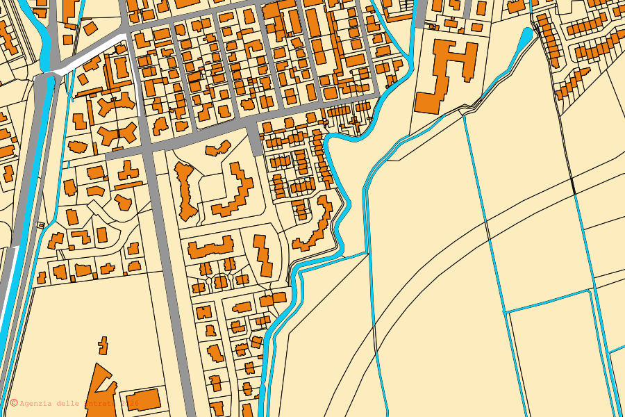 Mappa catastale del centro di Gaggiano: particelle e fabbricati, cartografia Agenzia delle Entrate