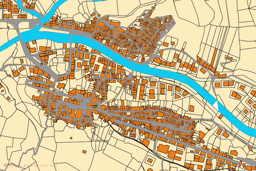 Mappa catastale del centro di Galatro: particelle e fabbricati, cartografia Agenzia delle Entrate