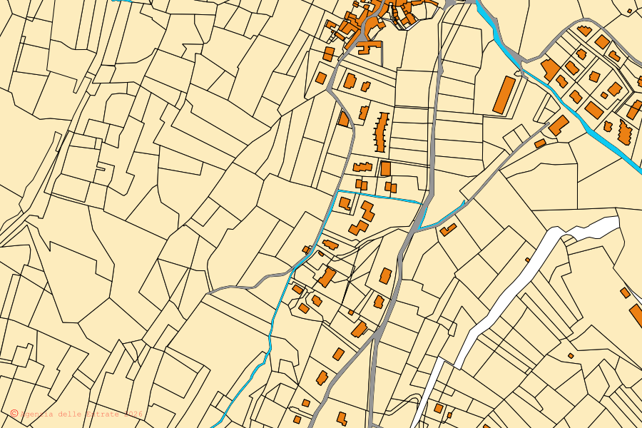 Mappa catastale del centro di Galbiate: particelle e fabbricati, cartografia Agenzia delle Entrate