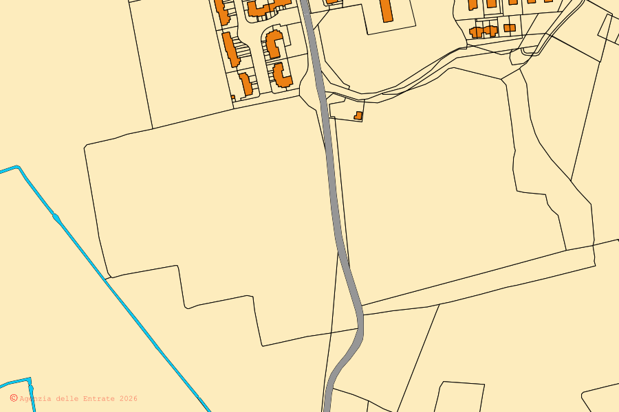 Mappa catastale del centro di Galgagnano: particelle e fabbricati, cartografia Agenzia delle Entrate