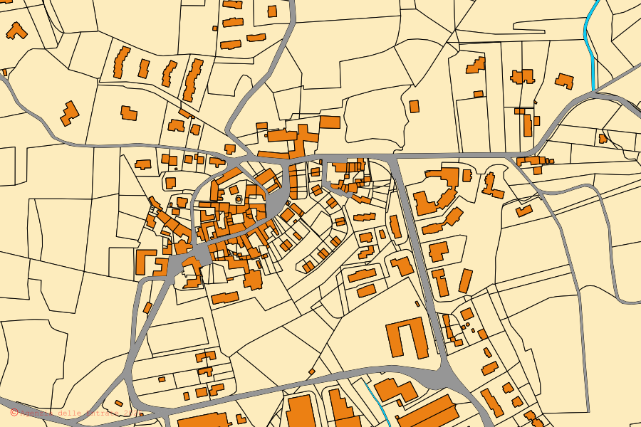 Mappa catastale del centro di Galliate Lombardo: particelle e fabbricati, cartografia Agenzia delle Entrate