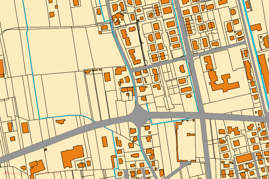 Mappa catastale del centro di Galliera Veneta: particelle e fabbricati, cartografia Agenzia delle Entrate