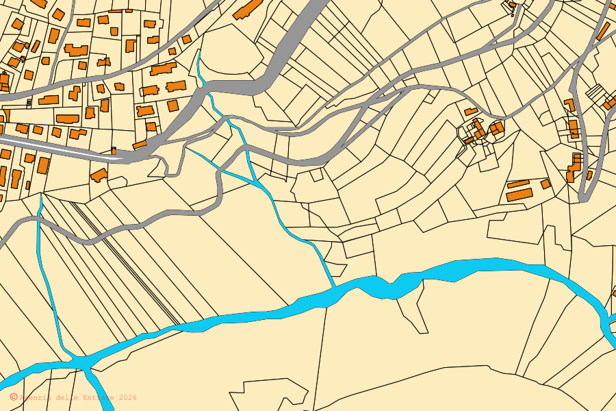Mappa catastale del centro di Gallio: particelle e fabbricati, cartografia Agenzia delle Entrate