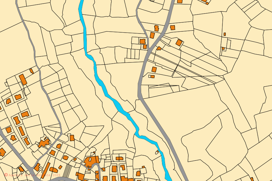 Mappa catastale del centro di Galluccio: particelle e fabbricati, cartografia Agenzia delle Entrate