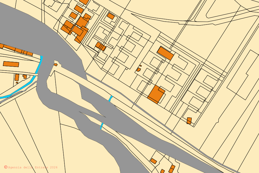 Mappa catastale del centro di Garaguso: particelle e fabbricati, cartografia Agenzia delle Entrate