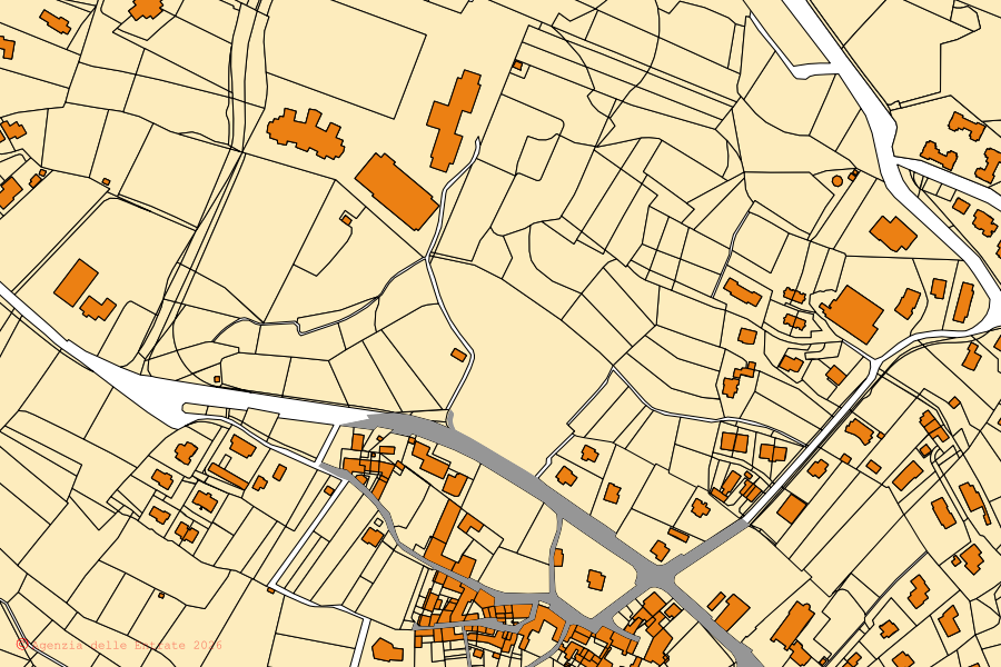 Mappa catastale del centro di Garbagnate Monastero: particelle e fabbricati, cartografia Agenzia delle Entrate