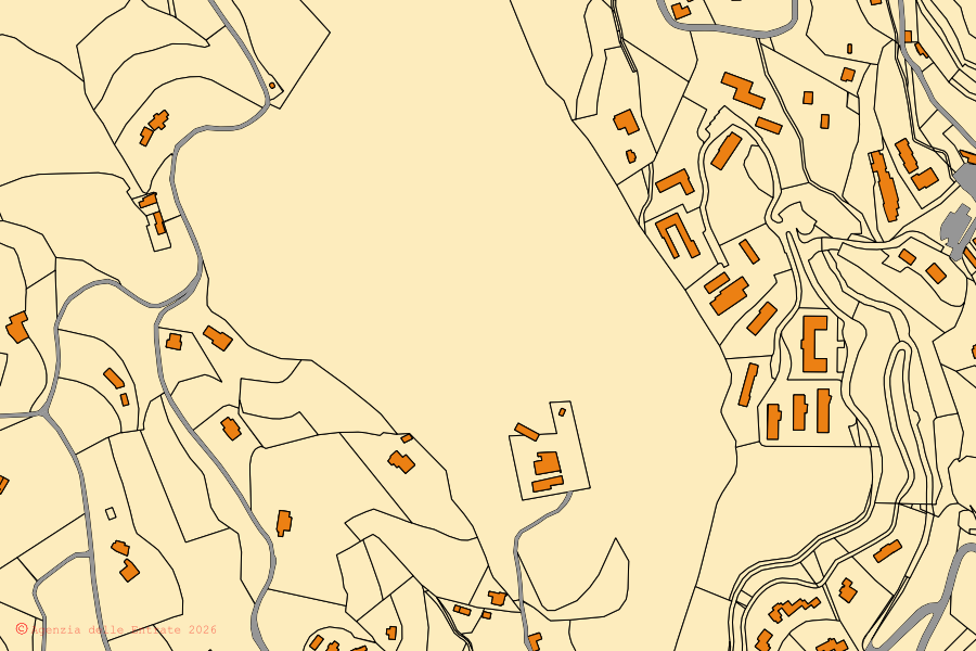 Mappa catastale del centro di Gardone Riviera: particelle e fabbricati, cartografia Agenzia delle Entrate