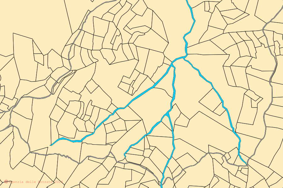 Mappa catastale del centro di Garlenda: particelle e fabbricati, cartografia Agenzia delle Entrate