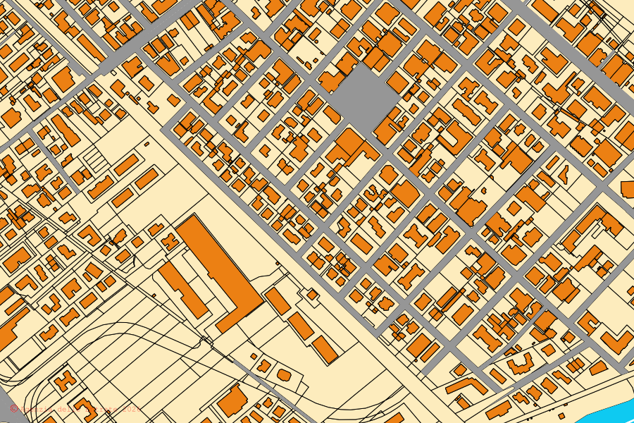Mappa catastale del centro di Gatteo: particelle e fabbricati, cartografia Agenzia delle Entrate