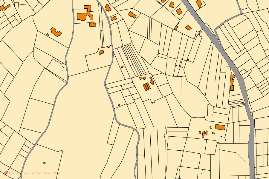 Mappa catastale del centro di Gattico-Veruno: particelle e fabbricati, cartografia Agenzia delle Entrate