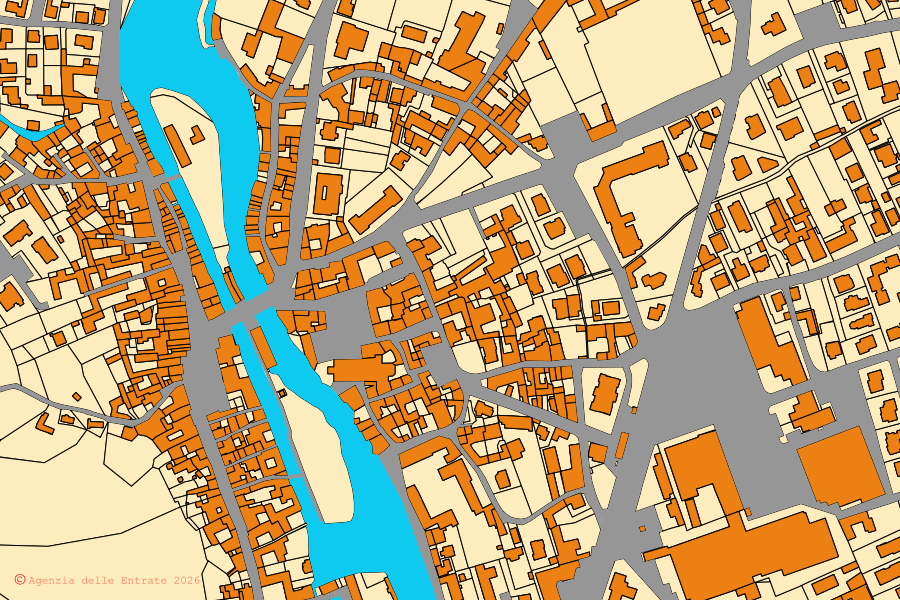 Mappa catastale del centro di Gavardo: particelle e fabbricati, cartografia Agenzia delle Entrate