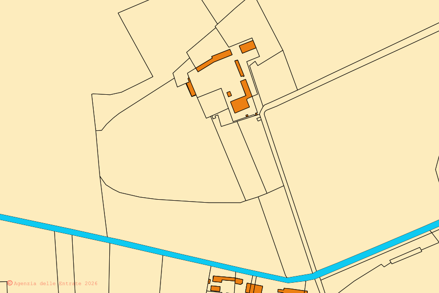 Mappa catastale del centro di Gavello: particelle e fabbricati, cartografia Agenzia delle Entrate